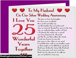 {60+} 25th Anniversary Wishes, Messages, Quotes for Husband