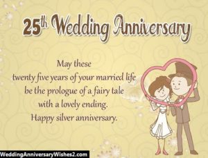  60 25th Anniversary Wishes Messages Quotes for Friends 